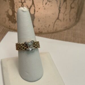 14K CHAIN DIAMOND RING